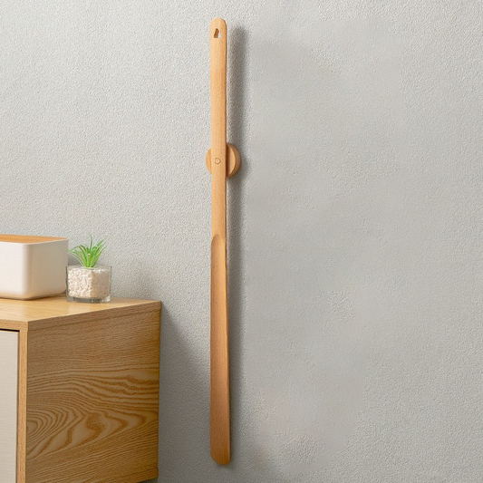 Houten Lange Schoenlepel van Beukenhout met Magnetische Handgreep – 50 cm Lang 0