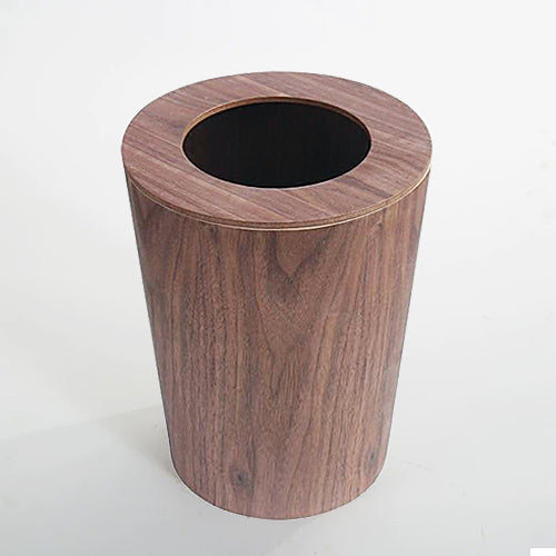 Afvalbak Hout Met Deksel Modern 9L Walnoot met open deksel
