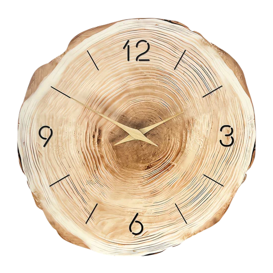 Houten Wandklok met Stille Mechanisme en Realistische Textuur