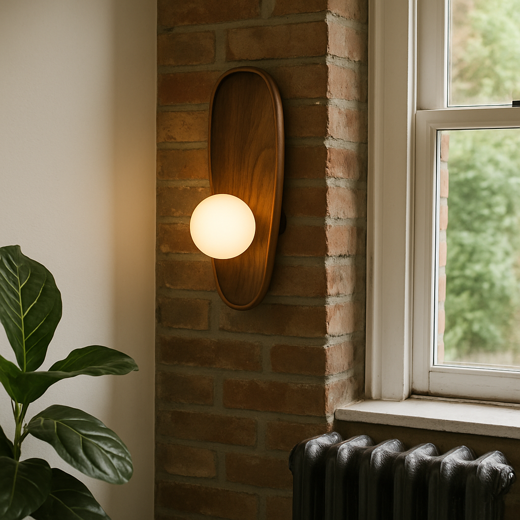 Houten Wandlamp met LED Verlichting – Scandinavisch Minimalistisch Design voor Binnen 12cm x 30cm