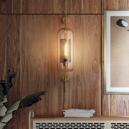 Industriële Geometrische Wandlamp van Glas en Metaal met LED Verlichting voor Binnengebruik 3