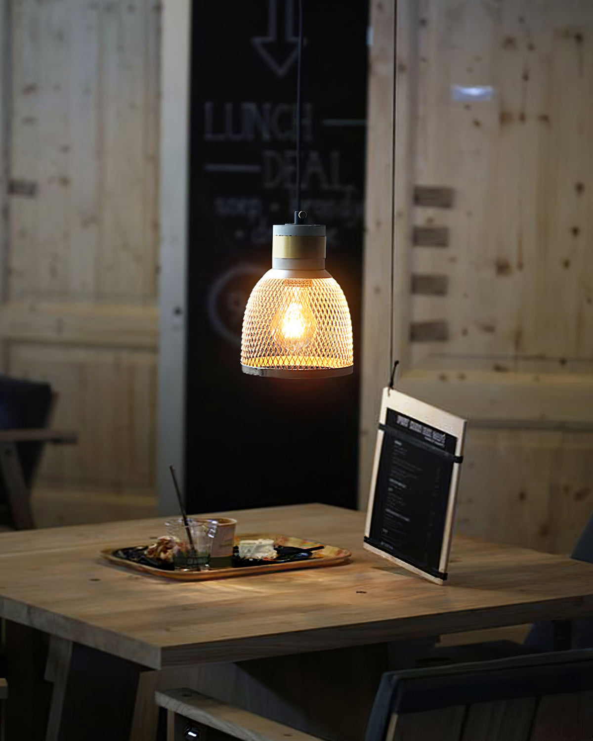 Industriële Hanglamp voor Binnen met Betonlook en Metaal