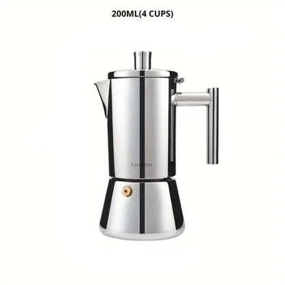 Italiaanse Moka Pot van Roestvrij Staal met Hittebestendig Ontwerp en Vaatwasmachinebestendig 0