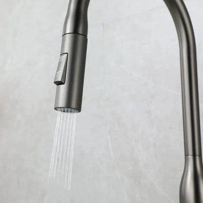 Keukenmengkraan met Uittrekbare Handdouche en Modern Design in Geborsteld Nikkel 6