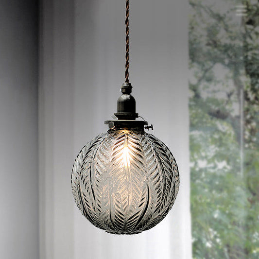 Koloniale Hanglamp Smokgrijs Glas voor Eettafel, Woonkamer en Slaapkamer – 1-Lichts Hangsysteem 0