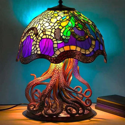 Kunstzinnige Glas-in-lood Tafellamp voor Sfeervolle Verlichting – Binnengebruik, Warm Wit Licht 7
