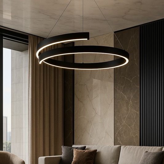 Spiraal LED Plafondlamp met Dimbare Helderheid Zwart