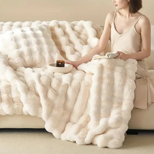 Luxe Faux Fur Winterdeken - Dubbelzijdige Deken voor Warmte en Comfort, Geschikt voor Bed en Bank 0