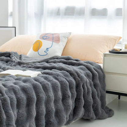 Luxe Faux Fur Winterdeken - Dubbelzijdige Deken voor Warmte en Comfort, Geschikt voor Bed en Bank 6