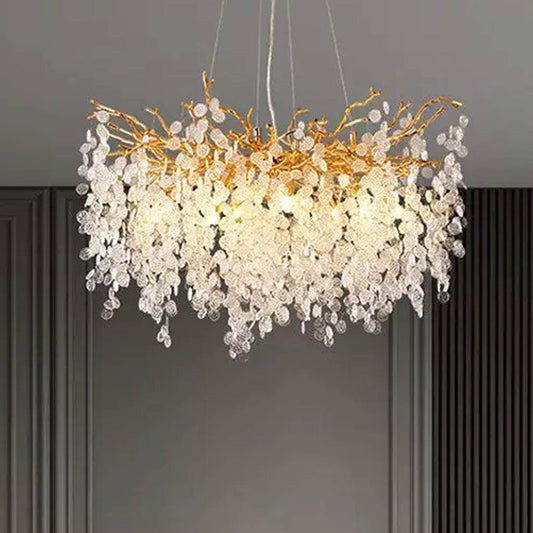 Luxe Gouden Kroonluchter met Kristallen Takken – Moderne Kroonluchter voor Woonkamer en Eetkamer 0