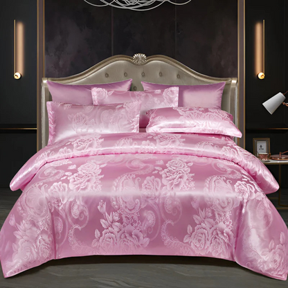 Luxe Satijnen Bedovertrek met Jacquard Design – Zijdezacht en Ademend Beddengoed voor Ultiem Comfort 5