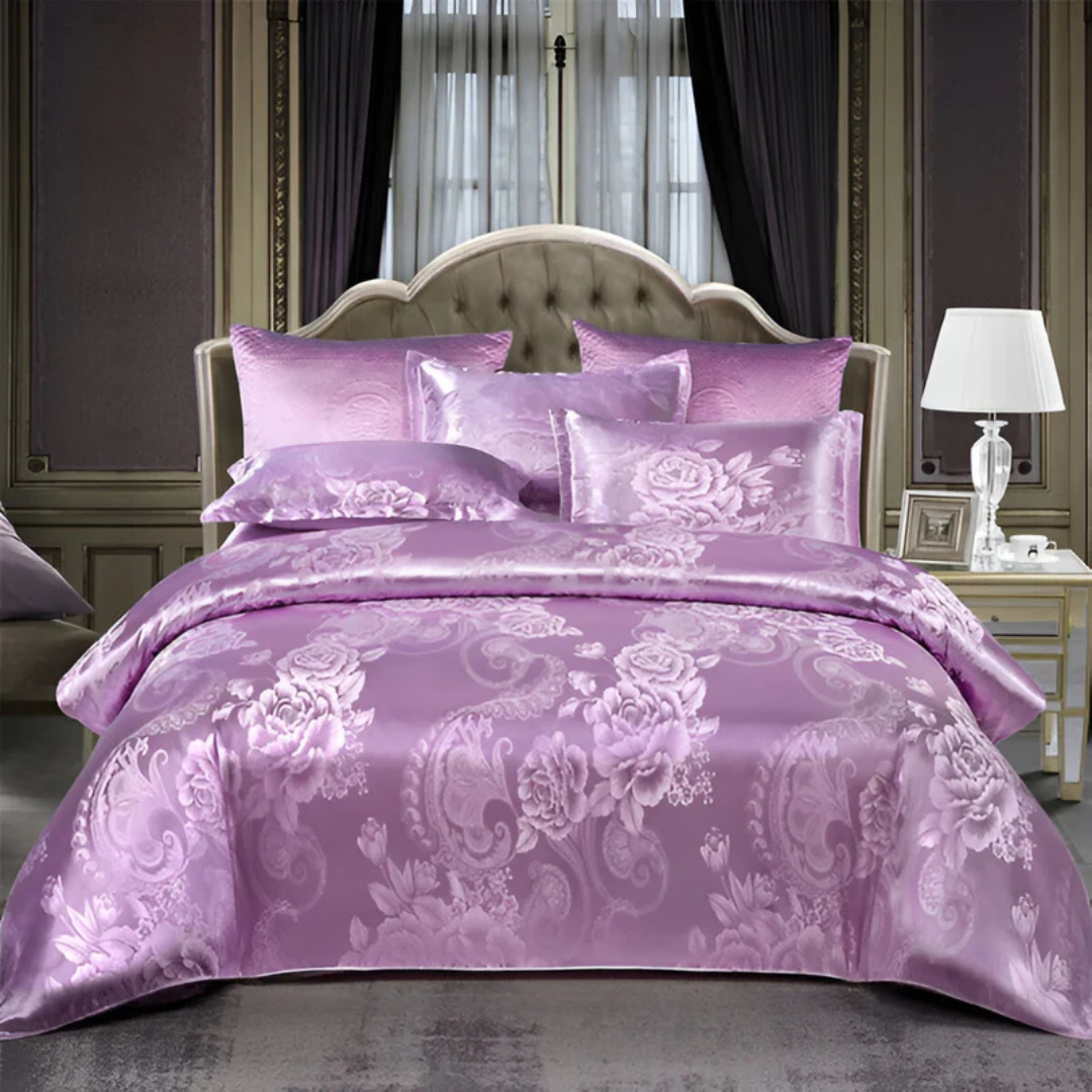 Luxe Satijnen Bedovertrek met Jacquard Design – Zijdezacht en Ademend Beddengoed voor Ultiem Comfort 7