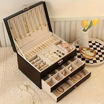 Luxe Sieradendoos voor Kettingen, Ringen en Armbanden – Elegante Opbergdoos in Zwart of Roze 0