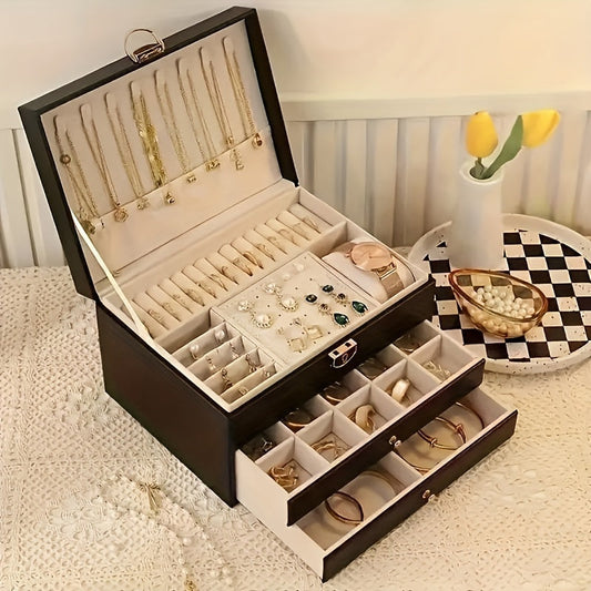 Luxe Sieradendoos voor Kettingen, Ringen en Armbanden – Elegante Opbergdoos in Zwart of Roze 0
