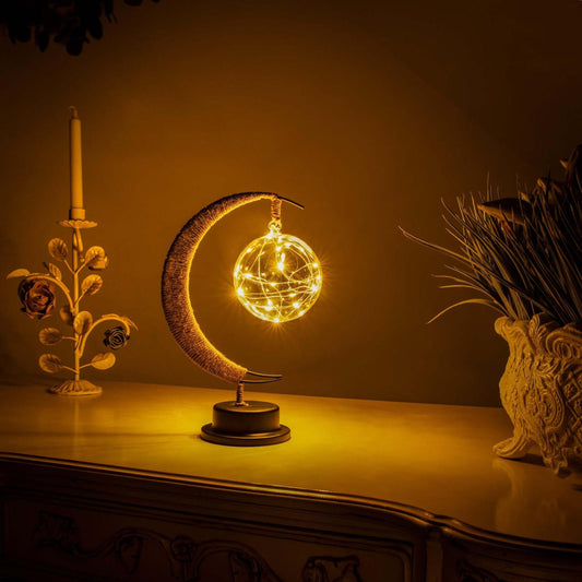 Maanlamp met LED Verlichting – Betoverende Sfeer voor Woonkamer, Slaapkamer en Kinderkamer 0