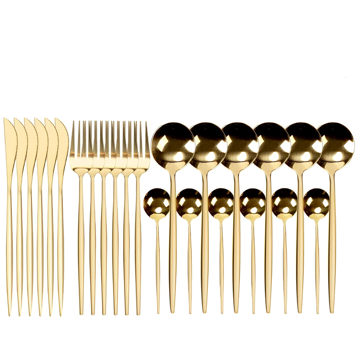 Bestekset van Roestvrij Staal met 24 Delen Modern Design Goud
