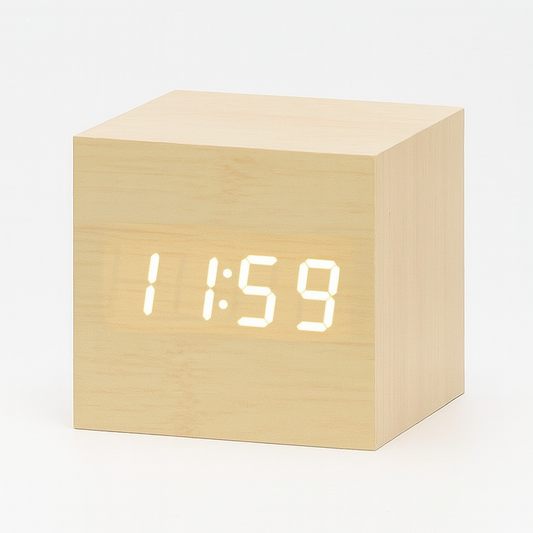 Minimalistische Digitale Wekker met Spraakbesturing en Helder LED-Display voor Slaapkamer 0