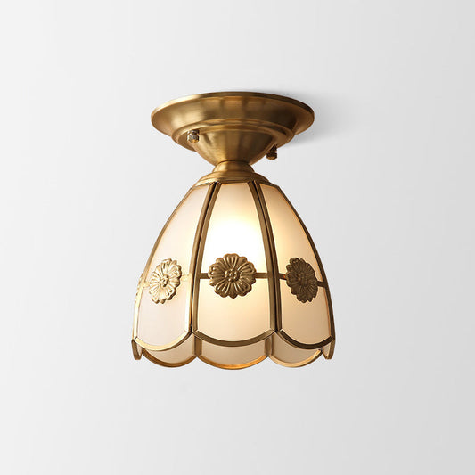 Minimalistische Messing Plafondlamp – Semi-Flush Mount Verlichting voor Woonkamer en Slaapkamer 0