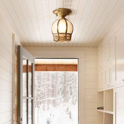 Minimalistische Messing Plafondlamp – Semi-Flush Mount Verlichting voor Woonkamer en Slaapkamer 5