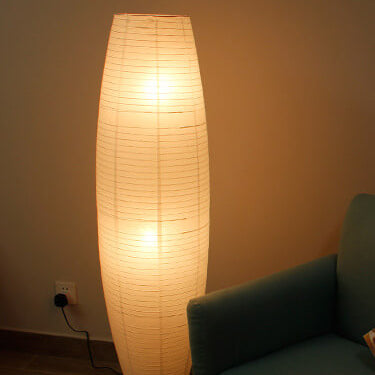 Vloerlamp Rijstpapier Twee Lichtpunten Warm Wit