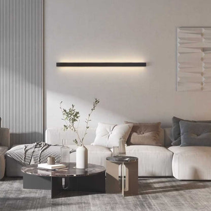 Minimalistische Wandlamp Zwart met Dimbare LED Verlichting voor Binnen - Lange Lineaire Muurlamp 2