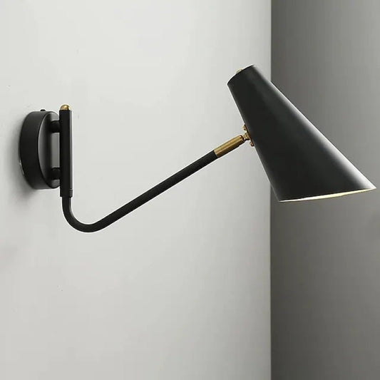 Minimalistische Wandlamp Zwart van Metaal met Roterend Ontwerp en LED Verlichting 0
