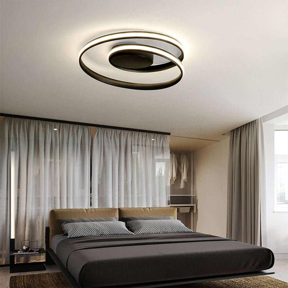 Minimalistische Zwarte Plafondlamp met Geometrisch Ontwerp voor Slaapkamer en Woonkamer 4