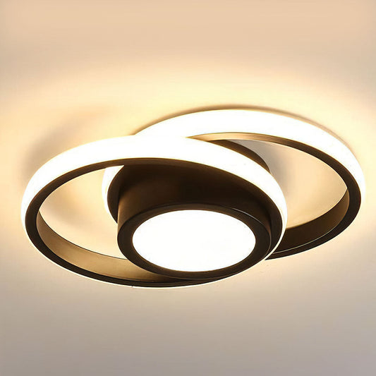 Modern Minimalistisch Halo Duo Plafondlicht met Warm LED Licht voor Woonruimtes en Slaapkamers 0