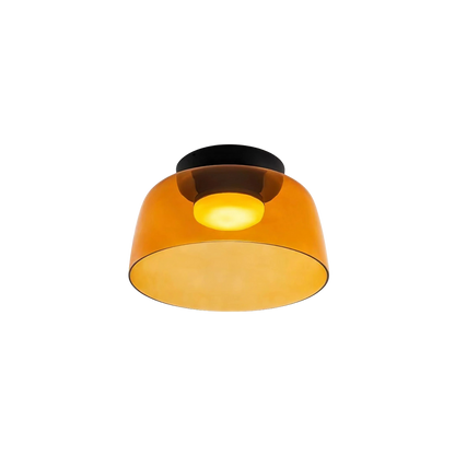 Moderne Plafondlamp van Handgeblazen Glas Oranje Enkele Laag 32cm x 16cm