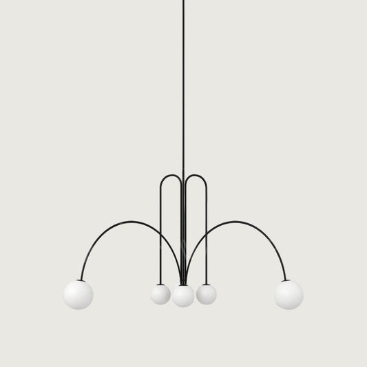 Moderne Hanglamp Zwart van Metaal en Glas voor Eettafel of Woonkamer 0
