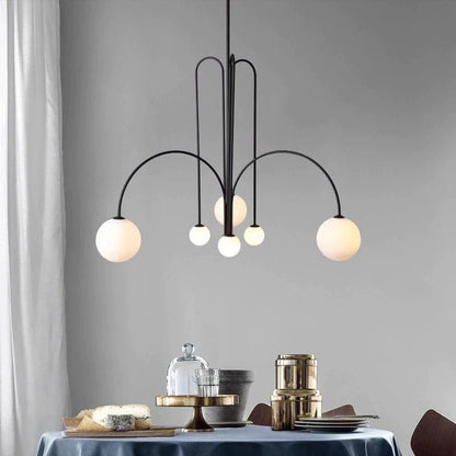 Moderne Hanglamp Zwart van Metaal en Glas voor Eettafel of Woonkamer 5