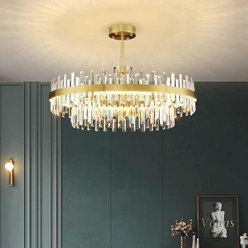 Moderne Kristallen Kroonluchter Goud LED - Ronde en Ovale Vorm voor Elegante Verlichting 1