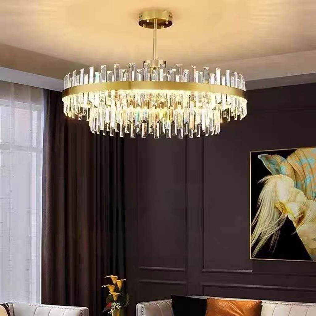 Moderne Kristallen Kroonluchter Goud LED - Ronde en Ovale Vorm voor Elegante Verlichting 2