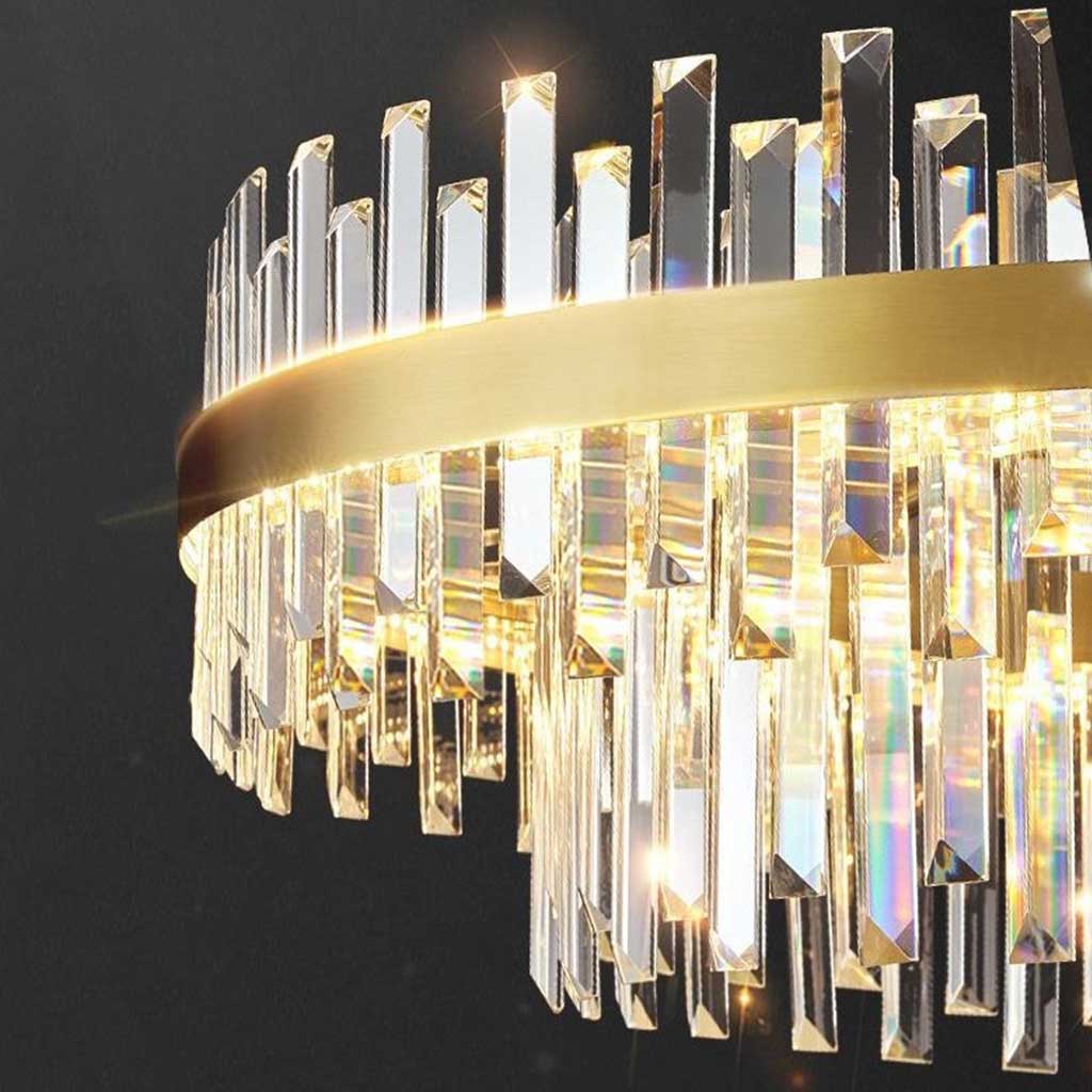 Moderne Kristallen Kroonluchter Goud LED - Ronde en Ovale Vorm voor Elegante Verlichting 4