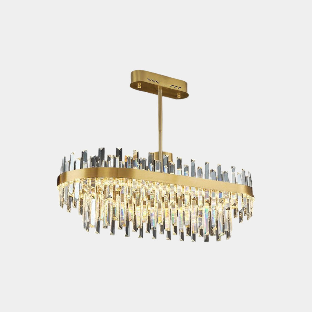 Moderne Kristallen Kroonluchter Goud LED - Ronde en Ovale Vorm voor Elegante Verlichting 5