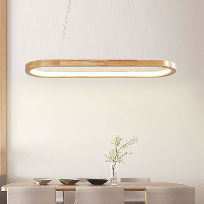 Moderne Kroonluchter van Hout met Verstelbare Lichtkleuren voor Eetkamer 2