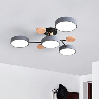 Moderne LED Ronde Plafondlamp Meervoudig Grijs 4 Lampen (85*14cm)