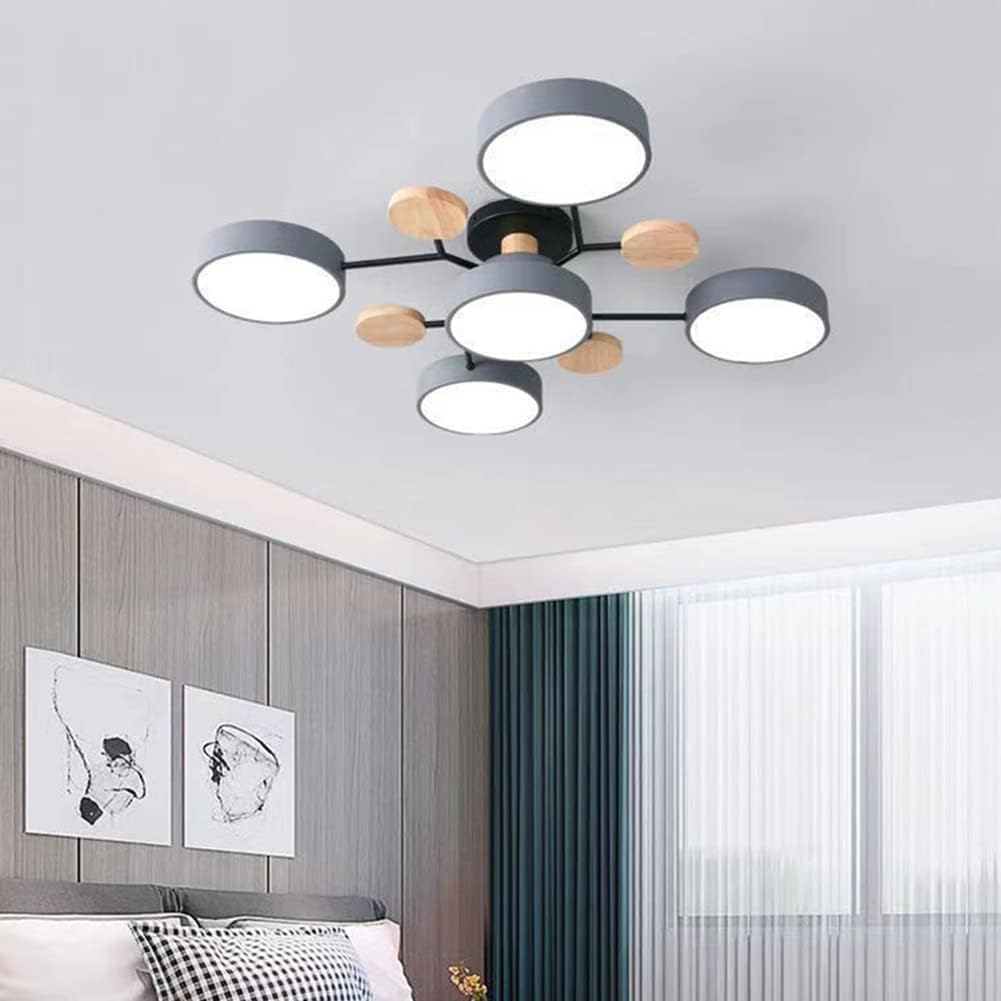 Moderne LED Ronde Plafondlamp Meervoudig Grijs 5 Lampen - (94*14cm)