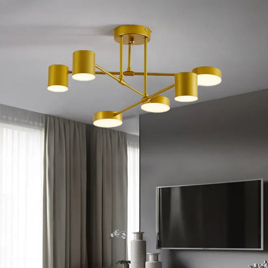 Moderne Plafondlamp met 6 Lichten en Verstelbare Kleurmodi – Scandinavisch Ontwerp voor Eetkamer en Keuken 0