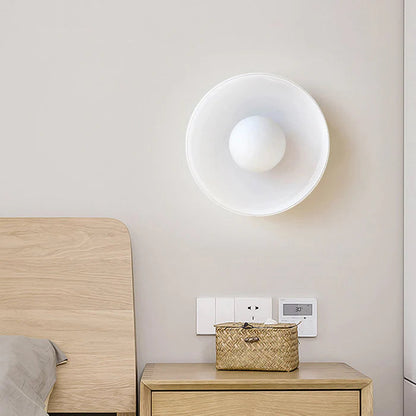 Moderne Ronde Plafondlamp van Gekleurd Glas Wit 25*15cm