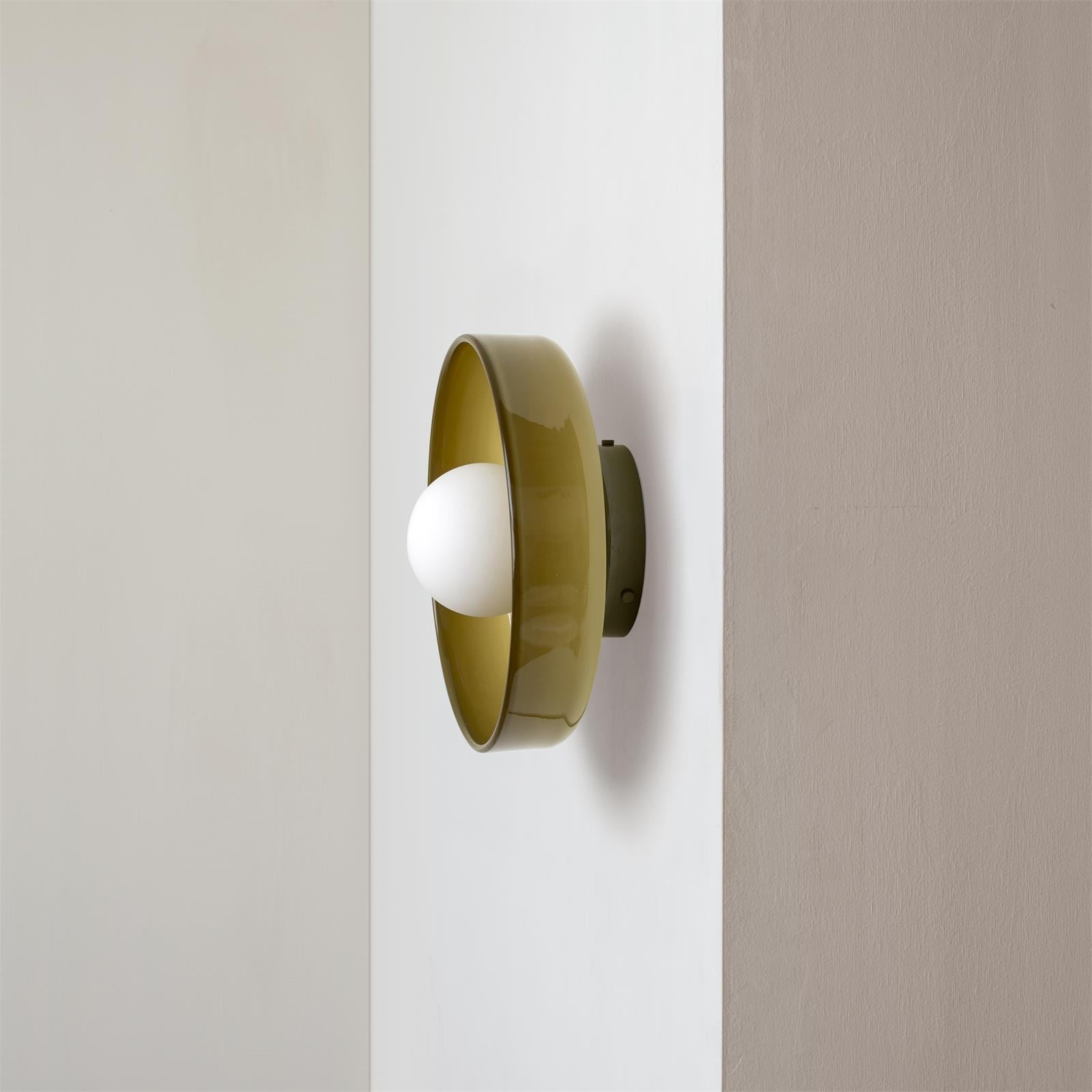 Moderne Ronde Plafondlamp van Gekleurd Glas