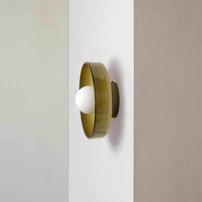 Moderne Ronde Plafondlamp van Gekleurd Glas