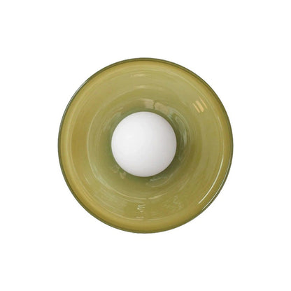 Moderne Ronde Plafondlamp van Gekleurd Glas