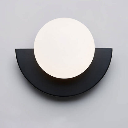 Moderne Wandlamp Zwart met Glazen Halfronde Schaduw voor Binnen – Minimalistische Muurlamp 5