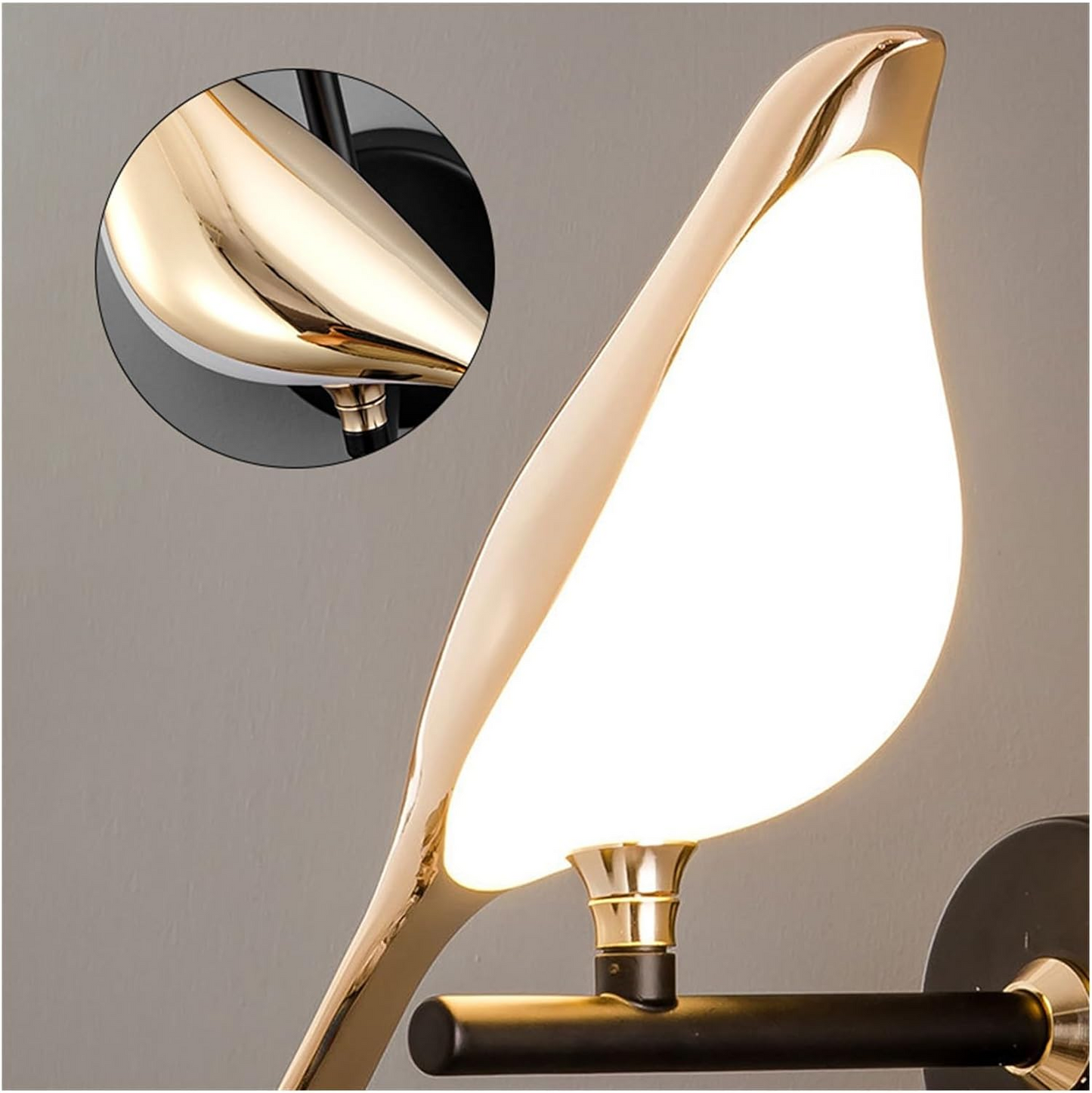 Moderne Wandlamp Zwart met Vogelontwerp - Energiezuinige LED Muurlamp voor Binnen 8