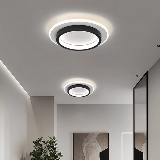 Moderne Zwarte LED Plafondlamp – Metaal en Acryl Zwart
