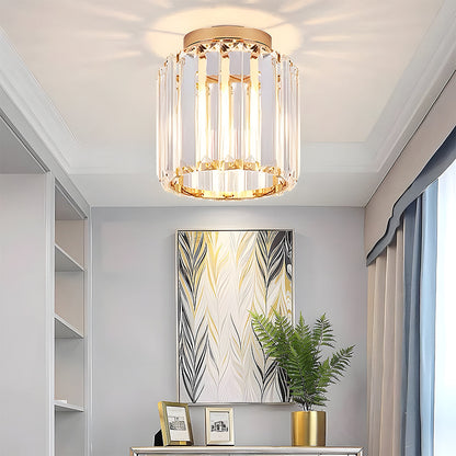 Moderne Kristallen Plafondlamp met Schaduweffect Goud Rond (36*40cm)