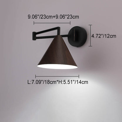 Noordse Minimalistische Wandlamp van Hout en IJzer – Muurlamp voor Binnen met 1 Lichtbron 4
