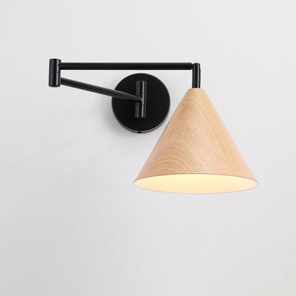Noordse Minimalistische Wandlamp van Hout en IJzer – Muurlamp voor Binnen met 1 Lichtbron 6