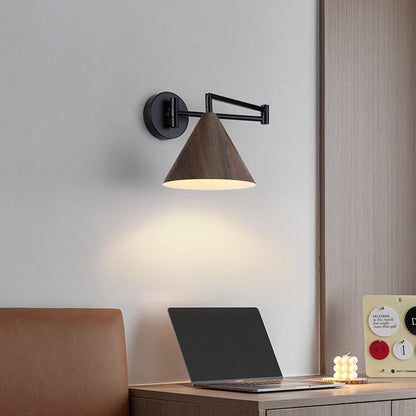 Noordse Minimalistische Wandlamp van Hout en IJzer – Muurlamp voor Binnen met 1 Lichtbron 9